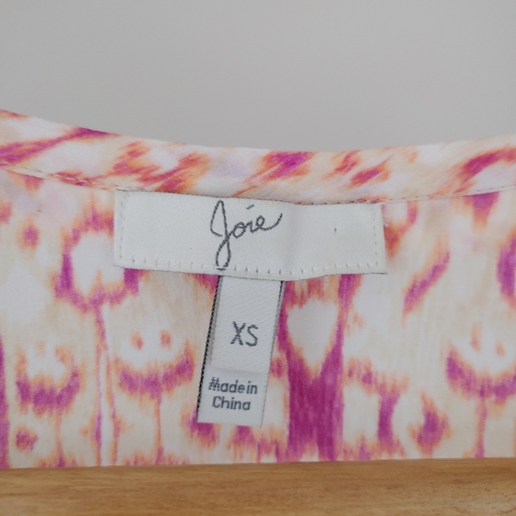 Joie Silk Tank Top Alena Ikat Print Size XS Sleeveless Blouse - Picture 14 of 16